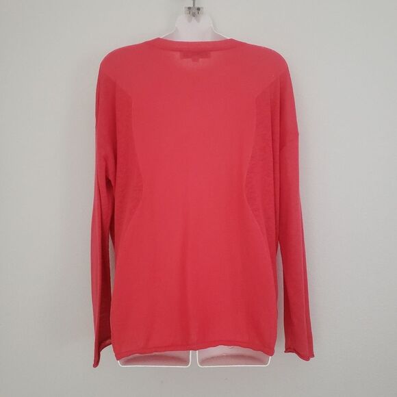 Loft Linen Blend Knit Top Medium Orange Summer Breezy Beachy Flowy Coastal - Picture 5 of 8